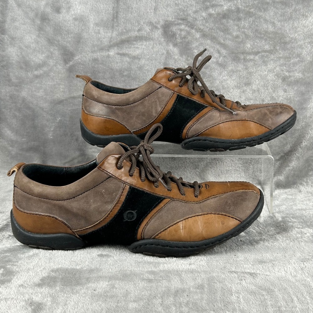 Born Men’s Brown and Black Leather Suede Sneakers